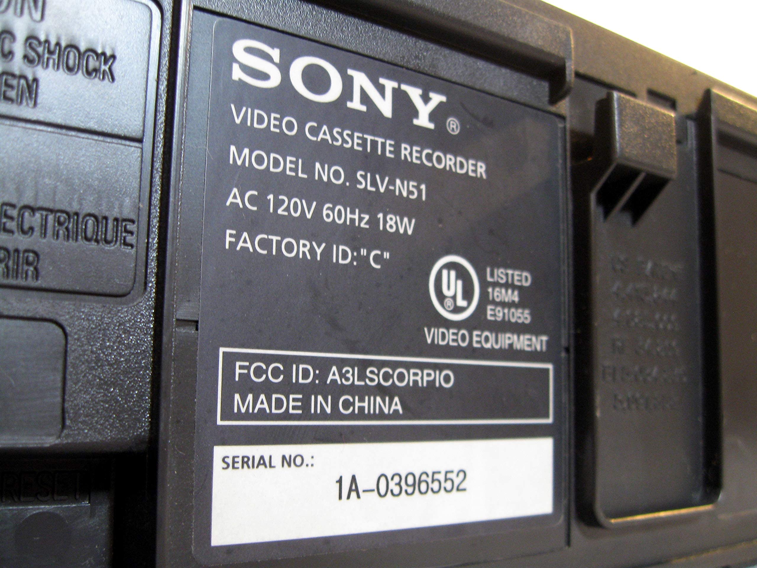 Amazon.com: Sony SLV-N51 4-Head Hi-Fi VCR (Renewed) : Electronics